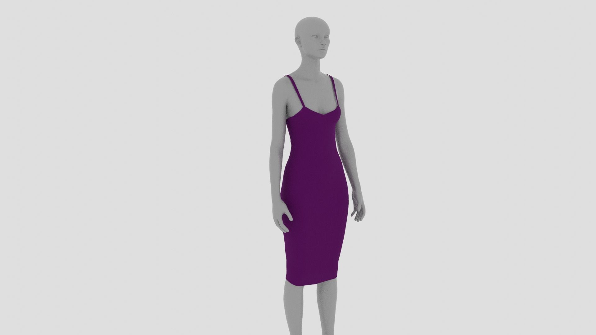 Womens Dress - Female Outfit Clothes Low-poly 3D model_1