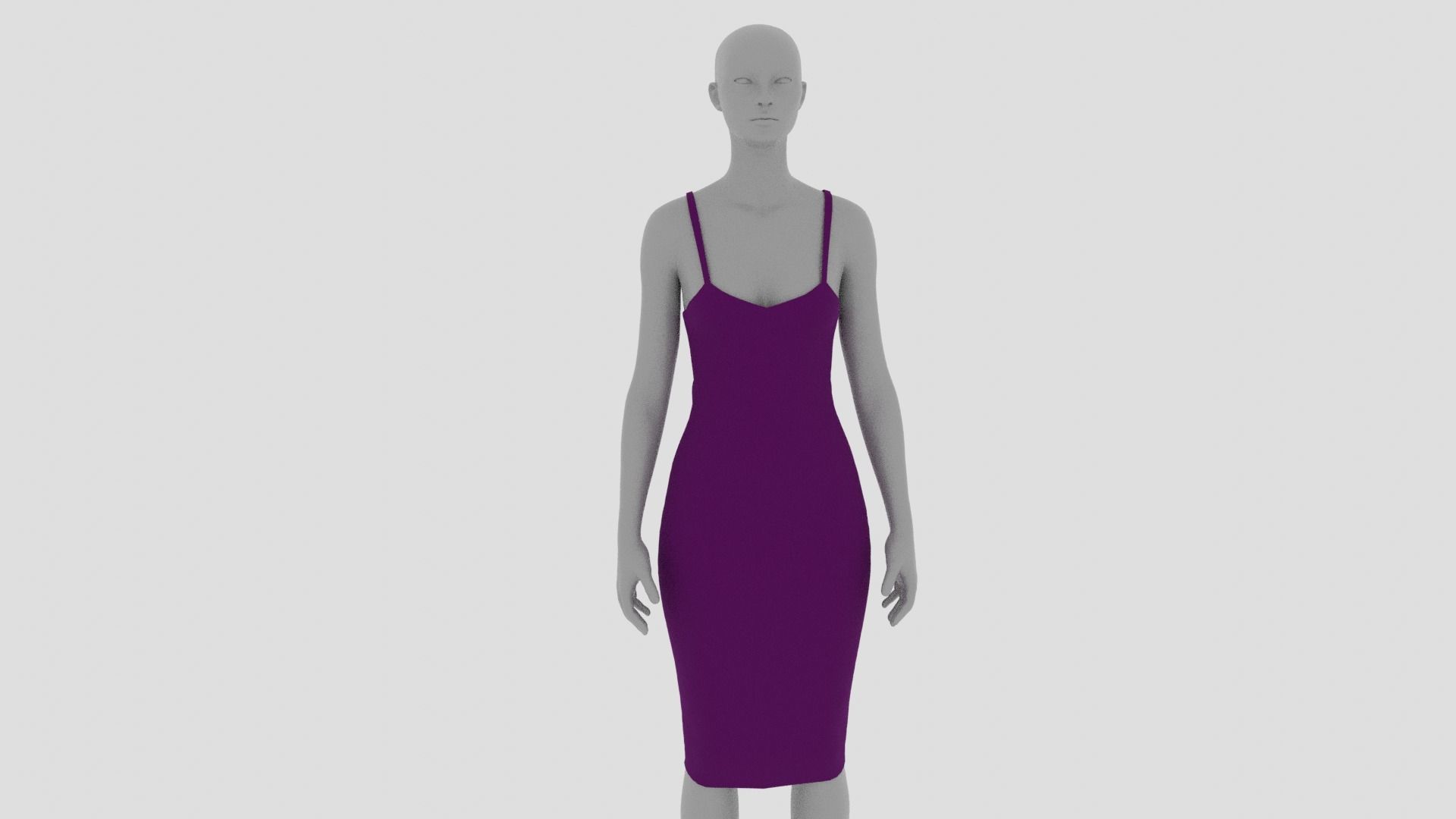 Womens Dress - Female Outfit Clothes Low-poly 3D model_16