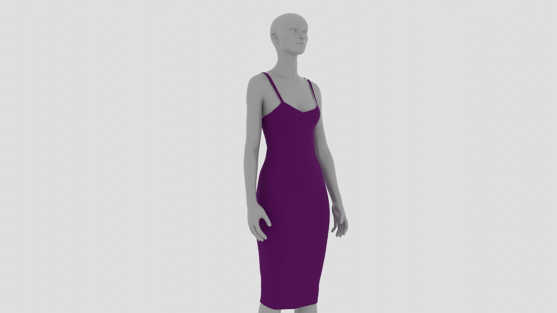 Womens Dress - Female Outfit Clothes Low-poly 3D model_6