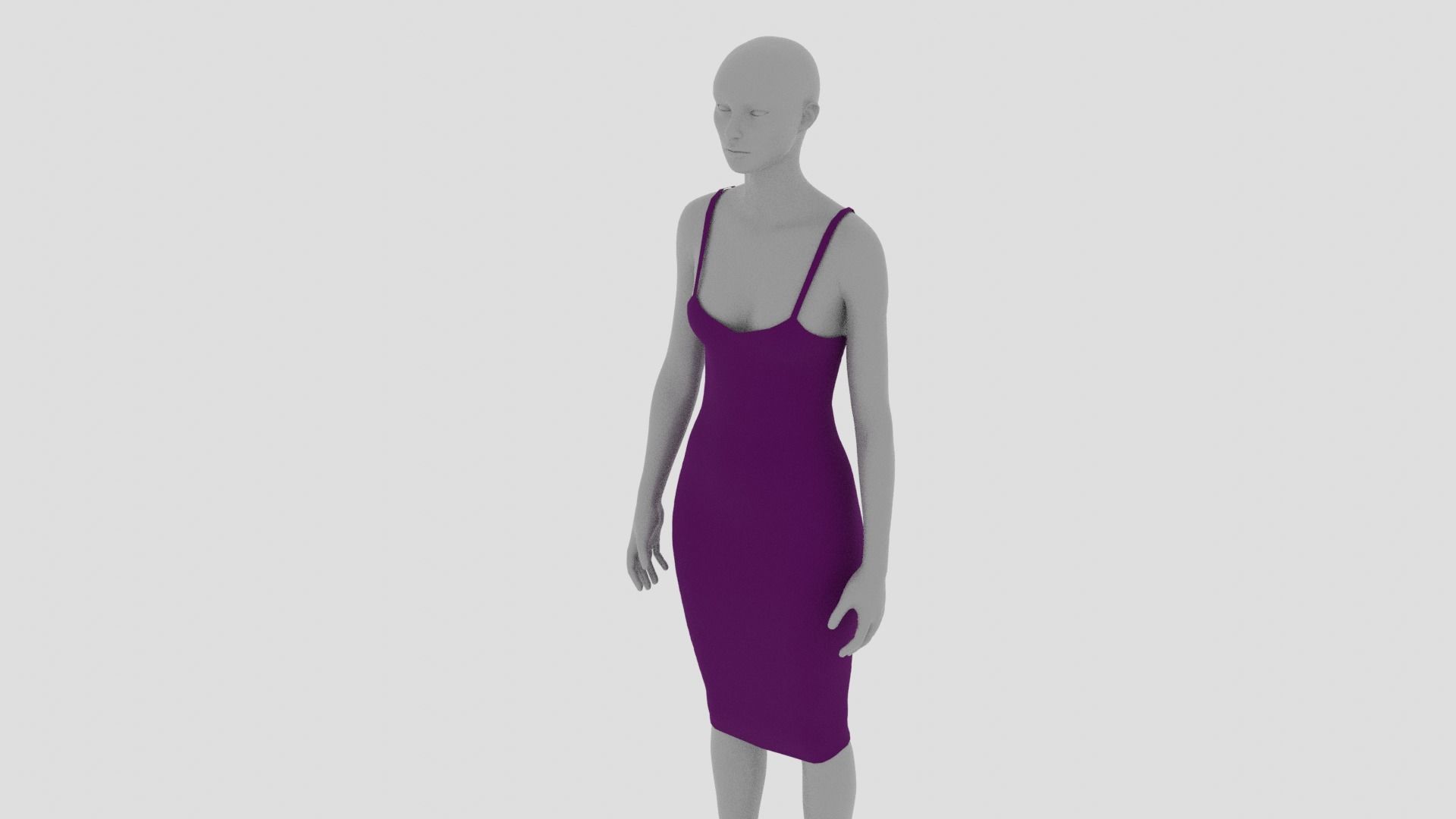 Womens Dress - Female Outfit Clothes Low-poly 3D model_5