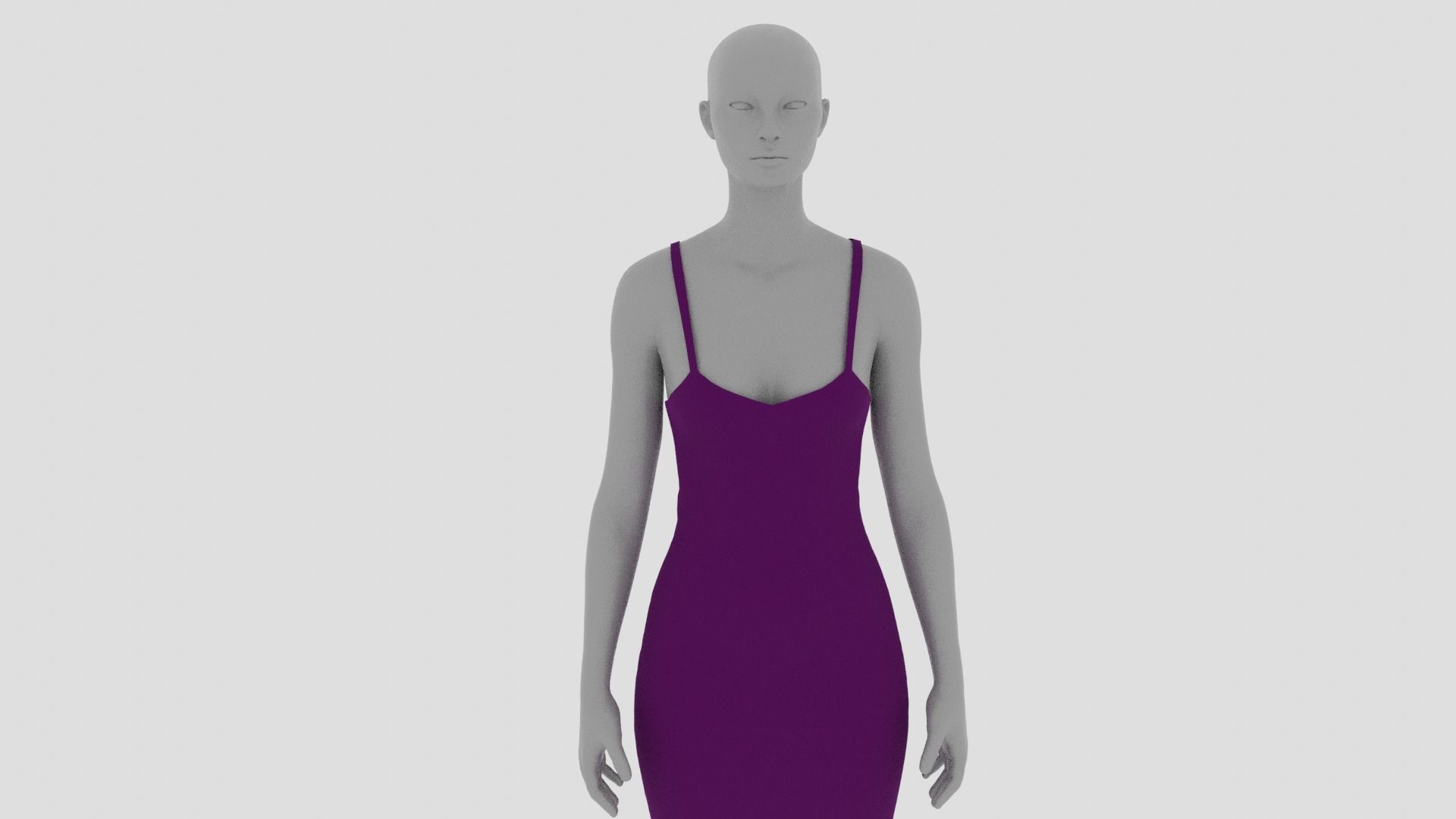 Womens Dress - Female Outfit Clothes Low-poly 3D model_10