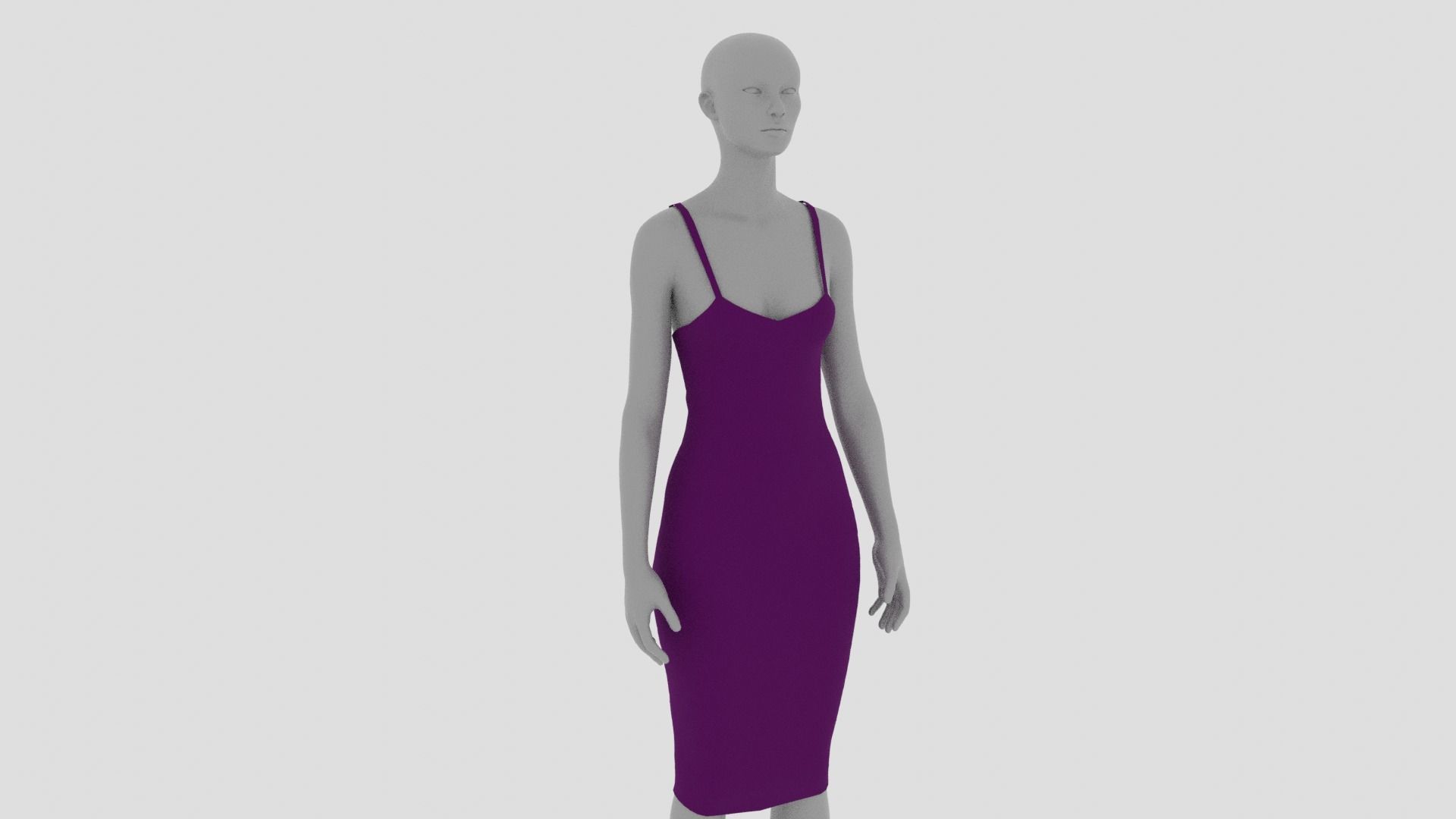 Womens Dress - Female Outfit Clothes Low-poly 3D model_17
