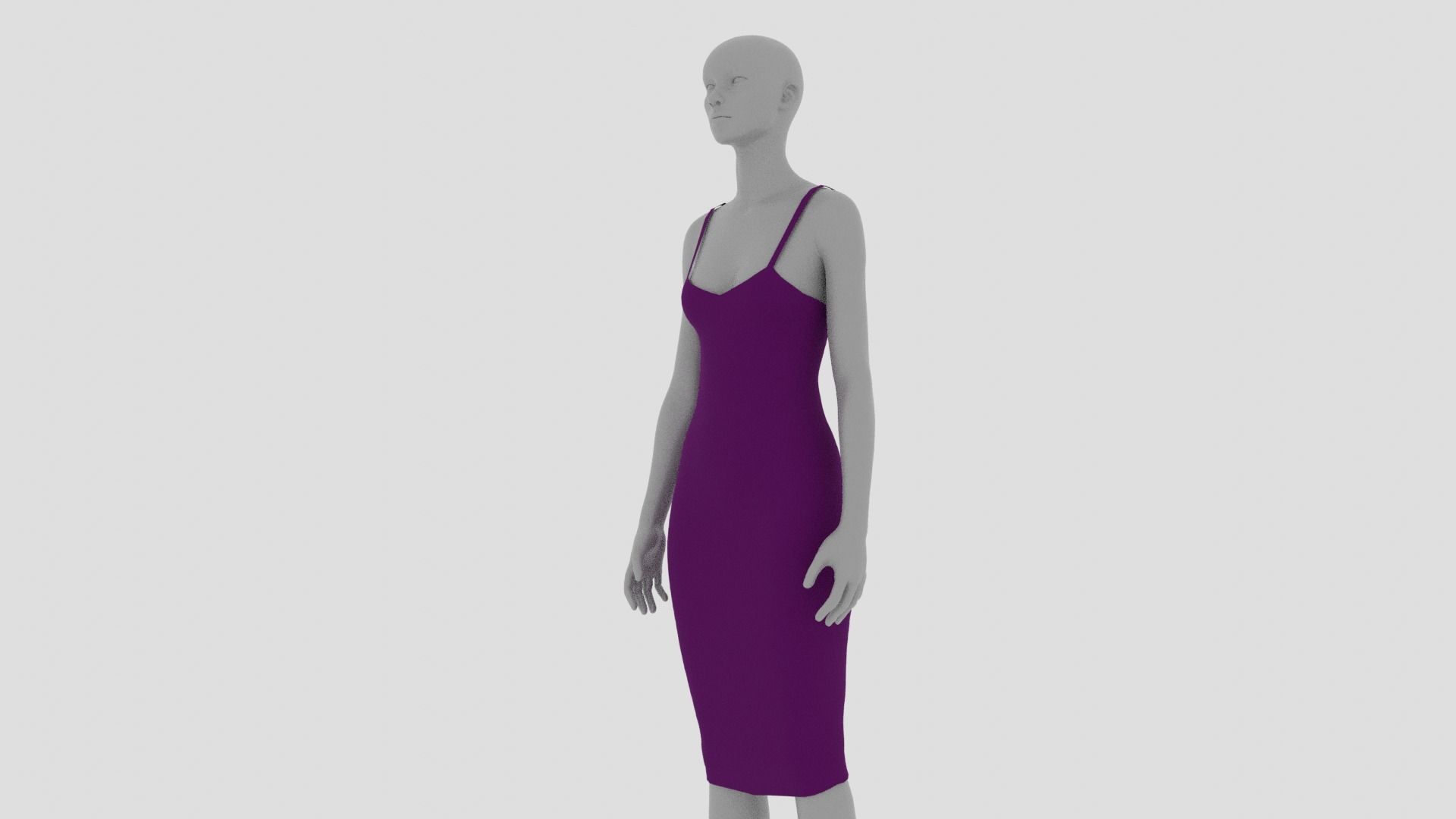 Womens Dress - Female Outfit Clothes Low-poly 3D model_8