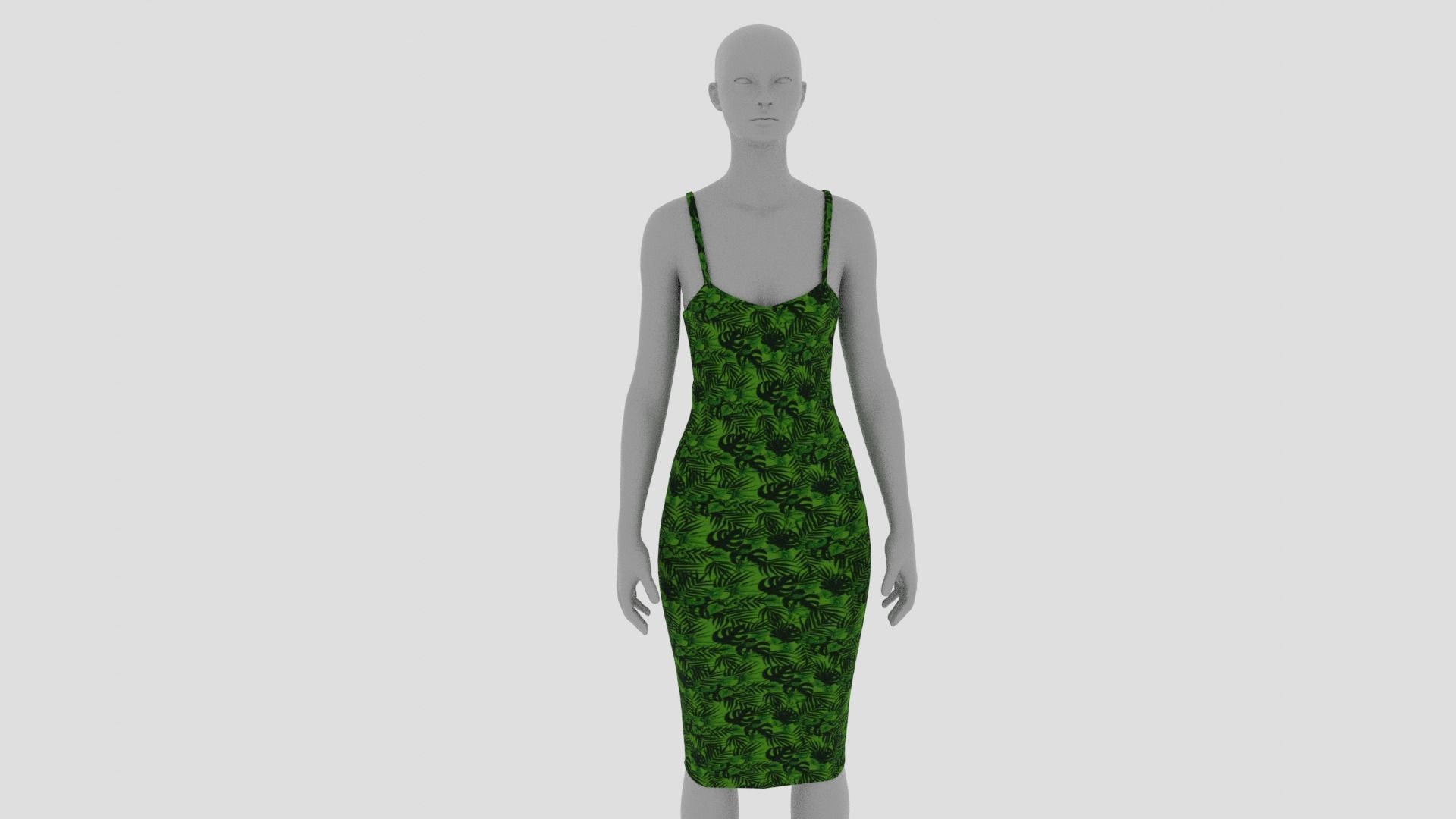 Womens Dress - Female Outfit Clothes Low-poly 3D model_16