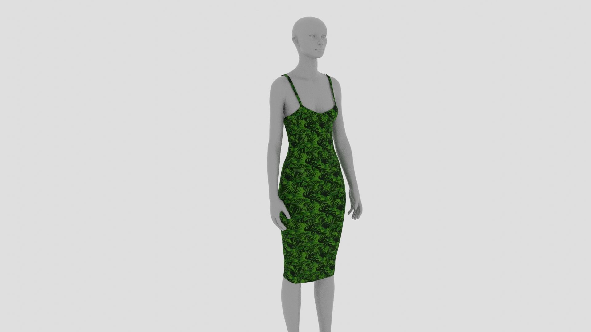 Womens Dress - Female Outfit Clothes Low-poly 3D model_1