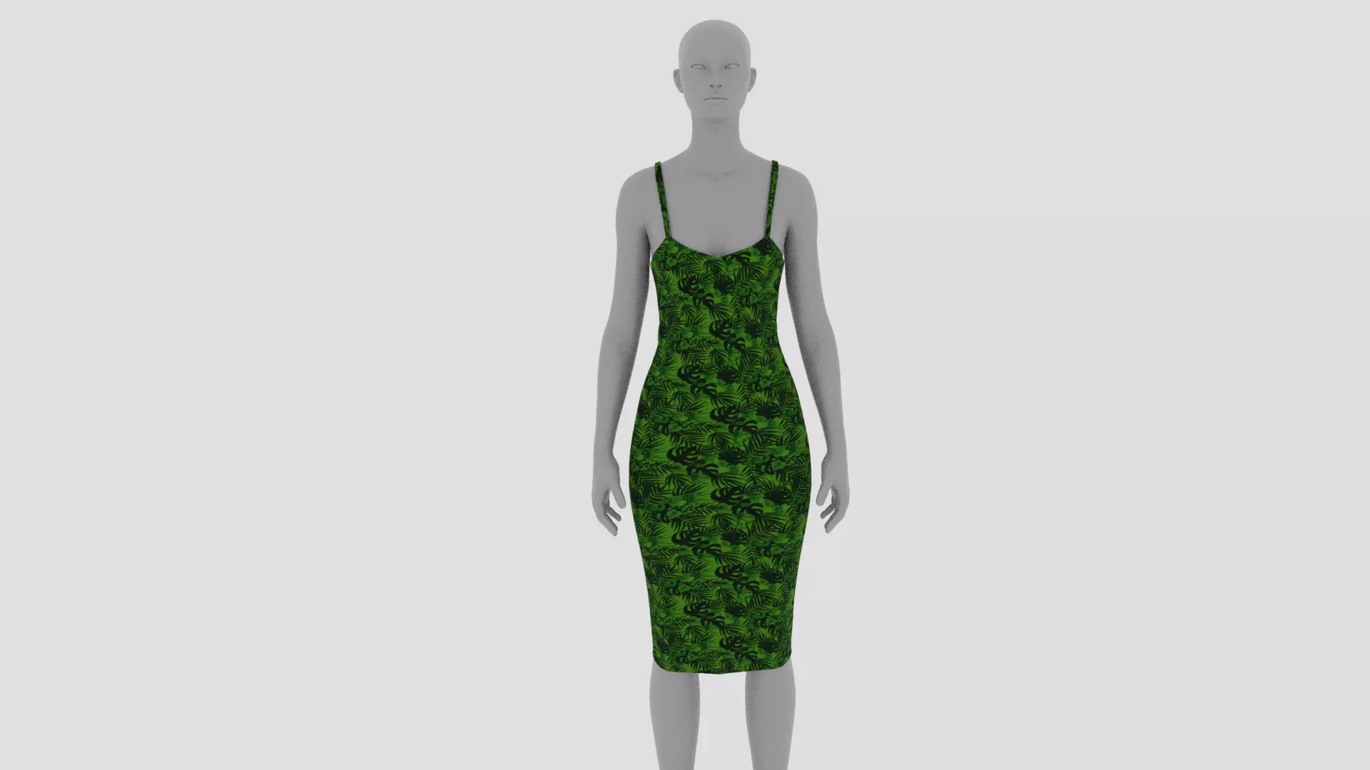 Womens Dress - Female Outfit Clothes Low-poly 3D model_0