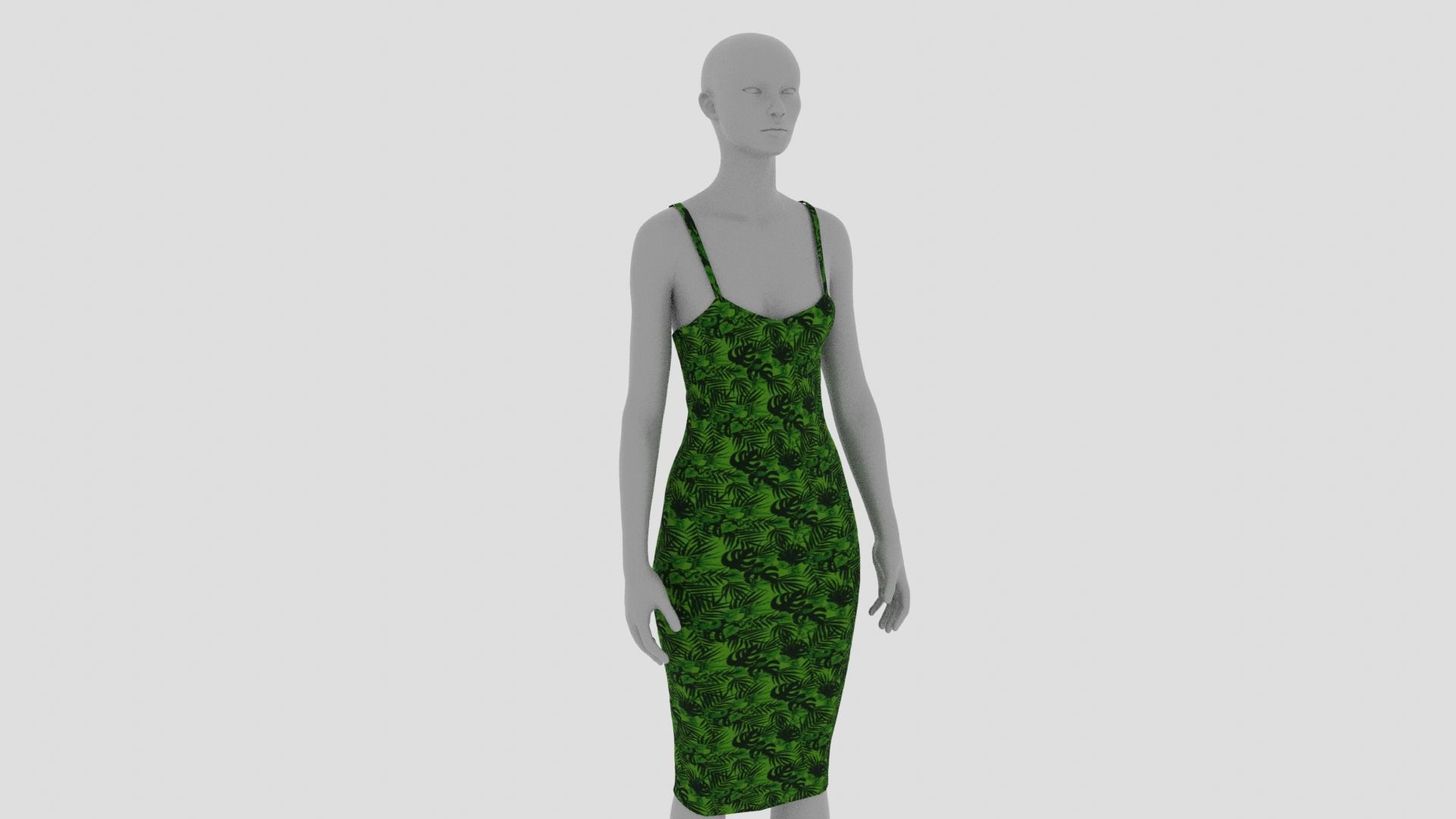 Womens Dress - Female Outfit Clothes Low-poly 3D model_17