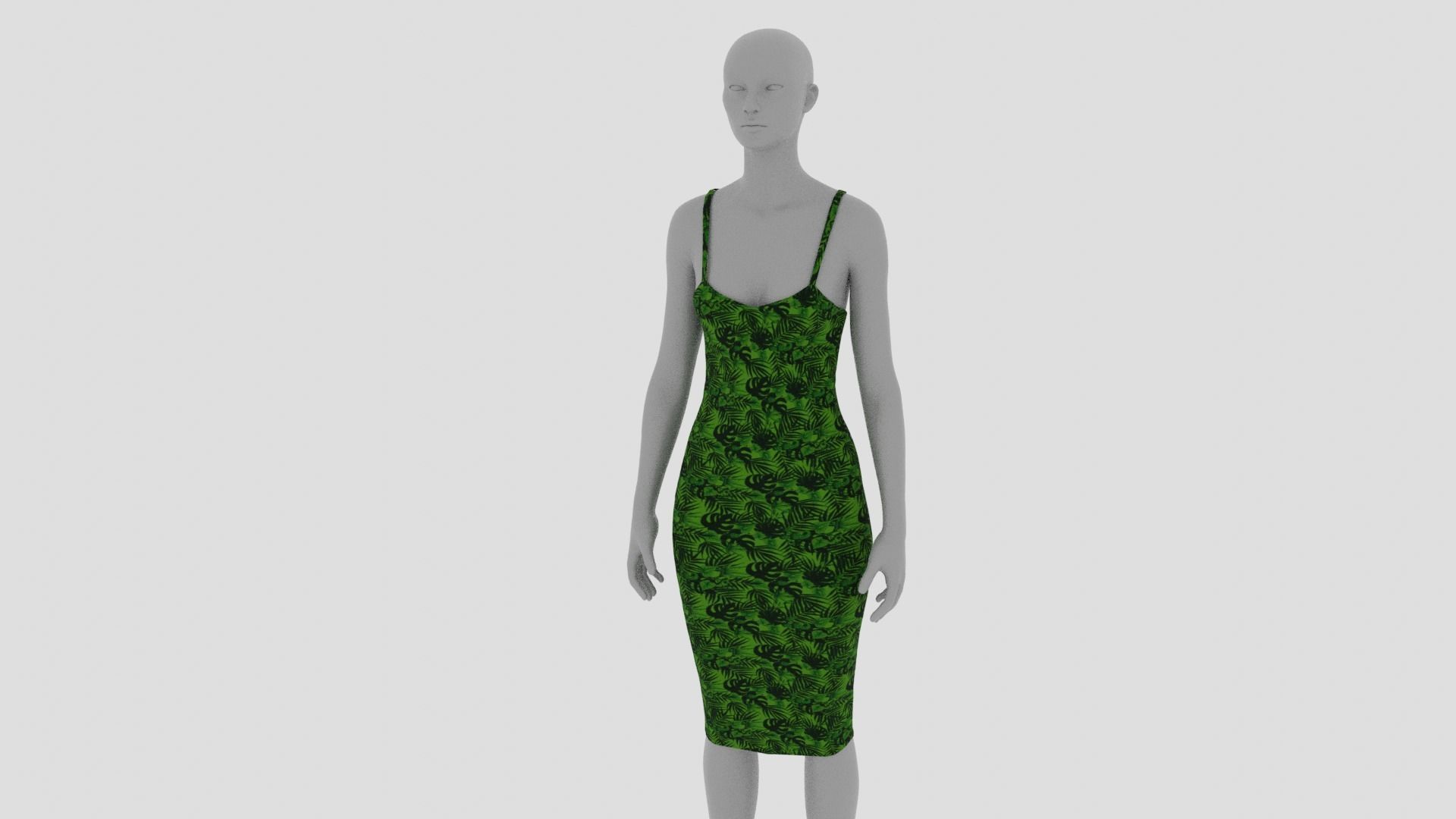 Womens Dress - Female Outfit Clothes Low-poly 3D model_15
