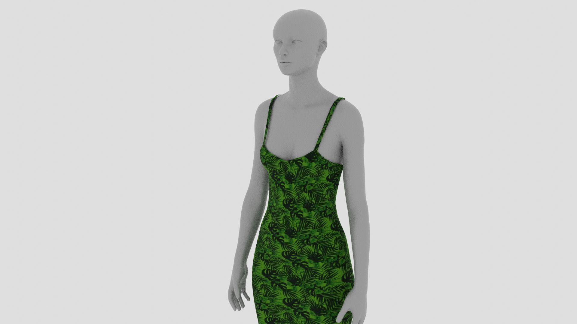 Womens Dress - Female Outfit Clothes Low-poly 3D model_11