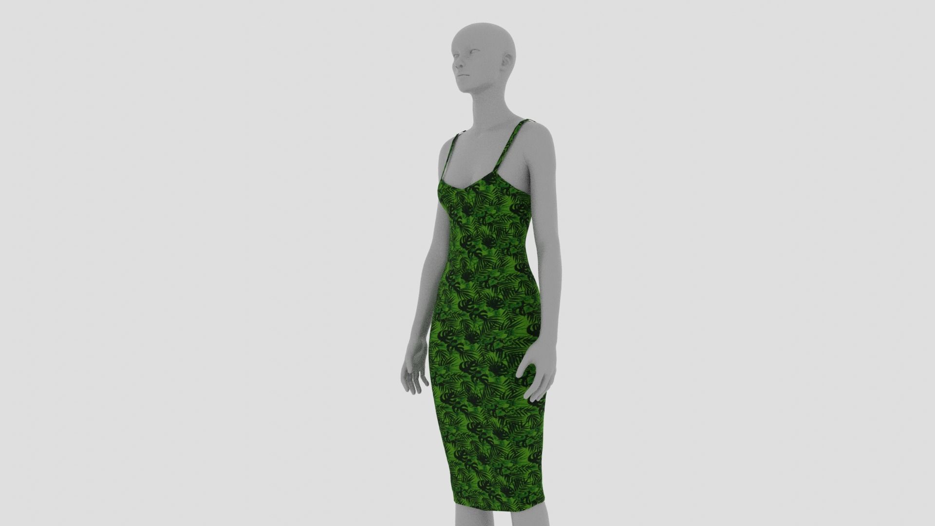Womens Dress - Female Outfit Clothes Low-poly 3D model_8