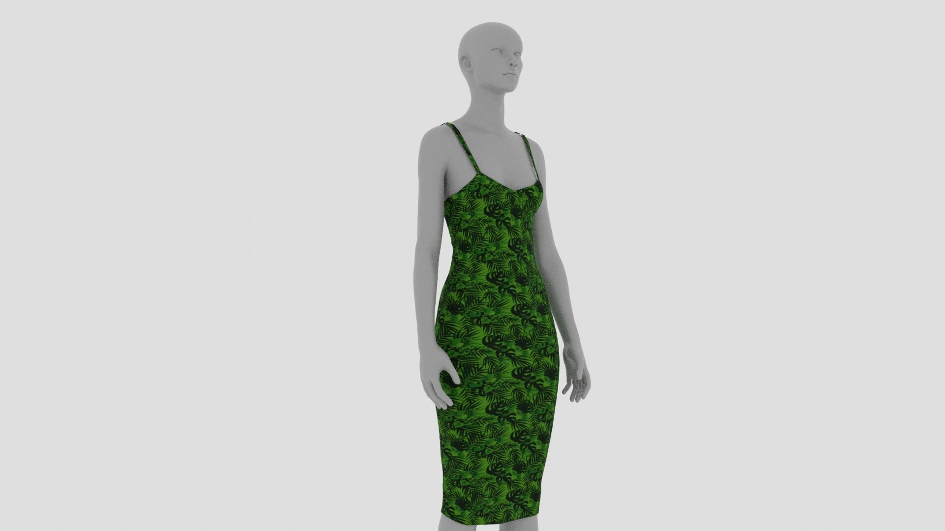 Womens Dress - Female Outfit Clothes Low-poly 3D model_6