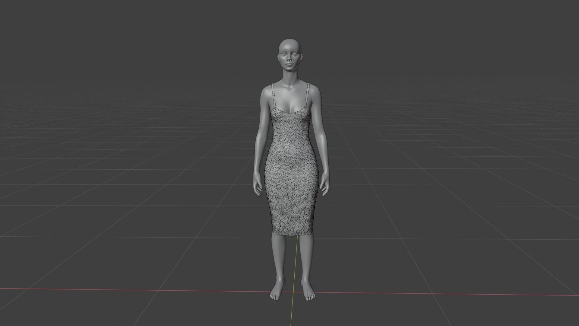 Womens Dress - Female Outfit Clothes Low-poly 3D model_19
