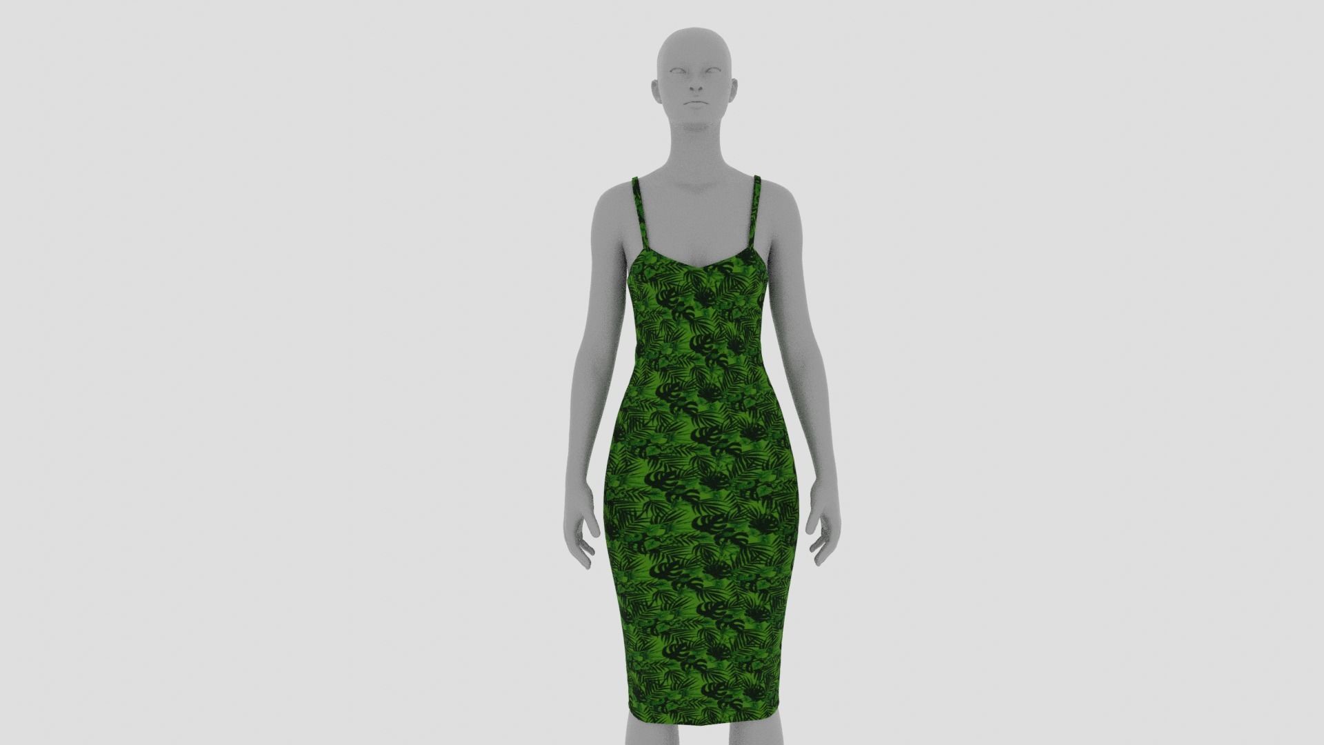 Womens Dress - Female Outfit Clothes Low-poly 3D model_7