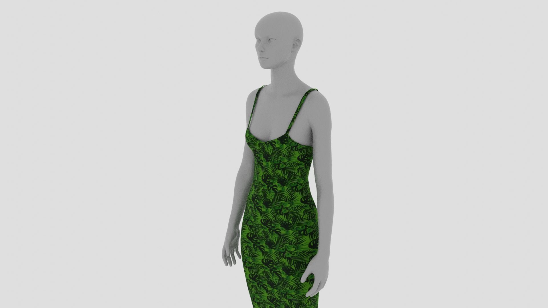 Womens Dress - Female Outfit Clothes Low-poly 3D model_14