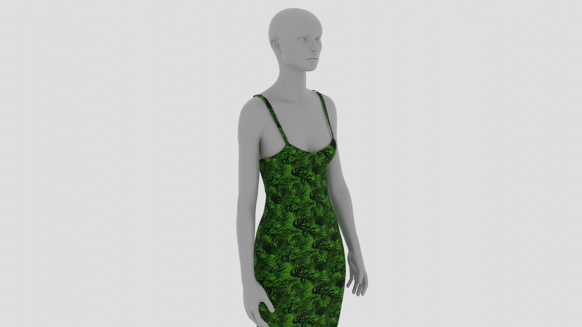 Womens Dress - Female Outfit Clothes Low-poly 3D model_9