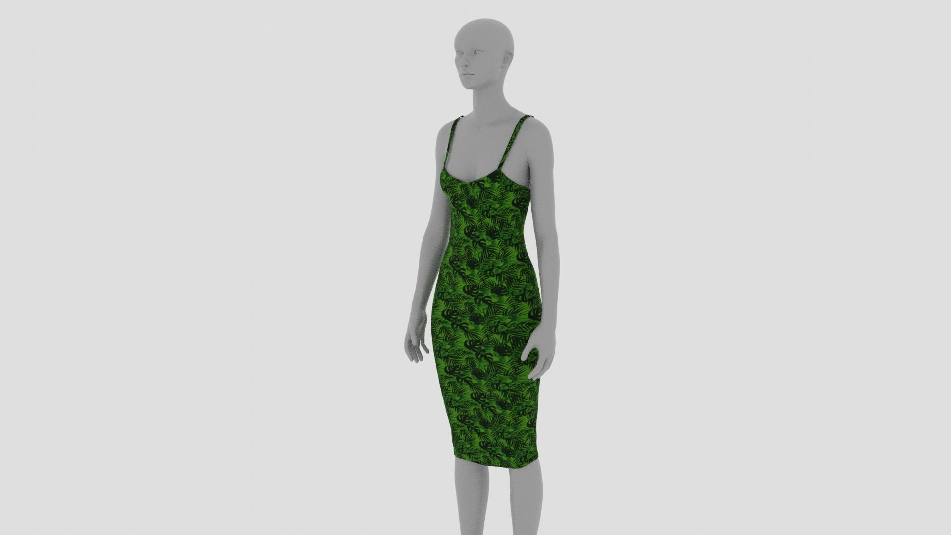 Womens Dress - Female Outfit Clothes Low-poly 3D model_2