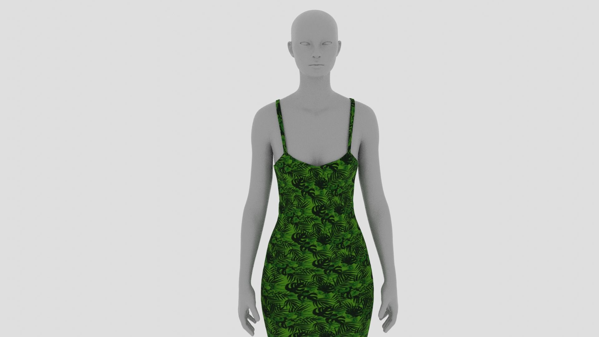 Womens Dress - Female Outfit Clothes Low-poly 3D model_10