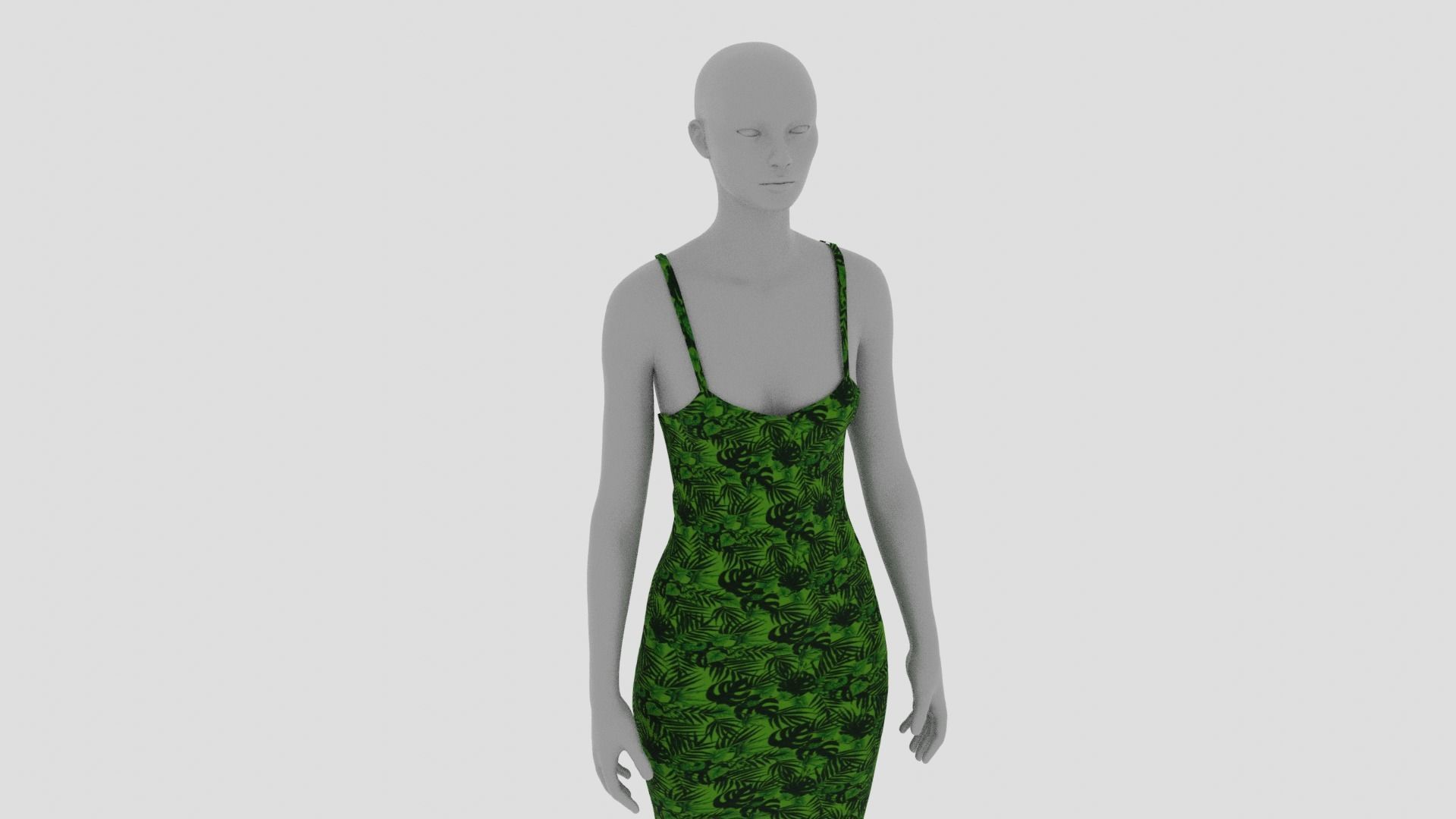 Womens Dress - Female Outfit Clothes Low-poly 3D model_12