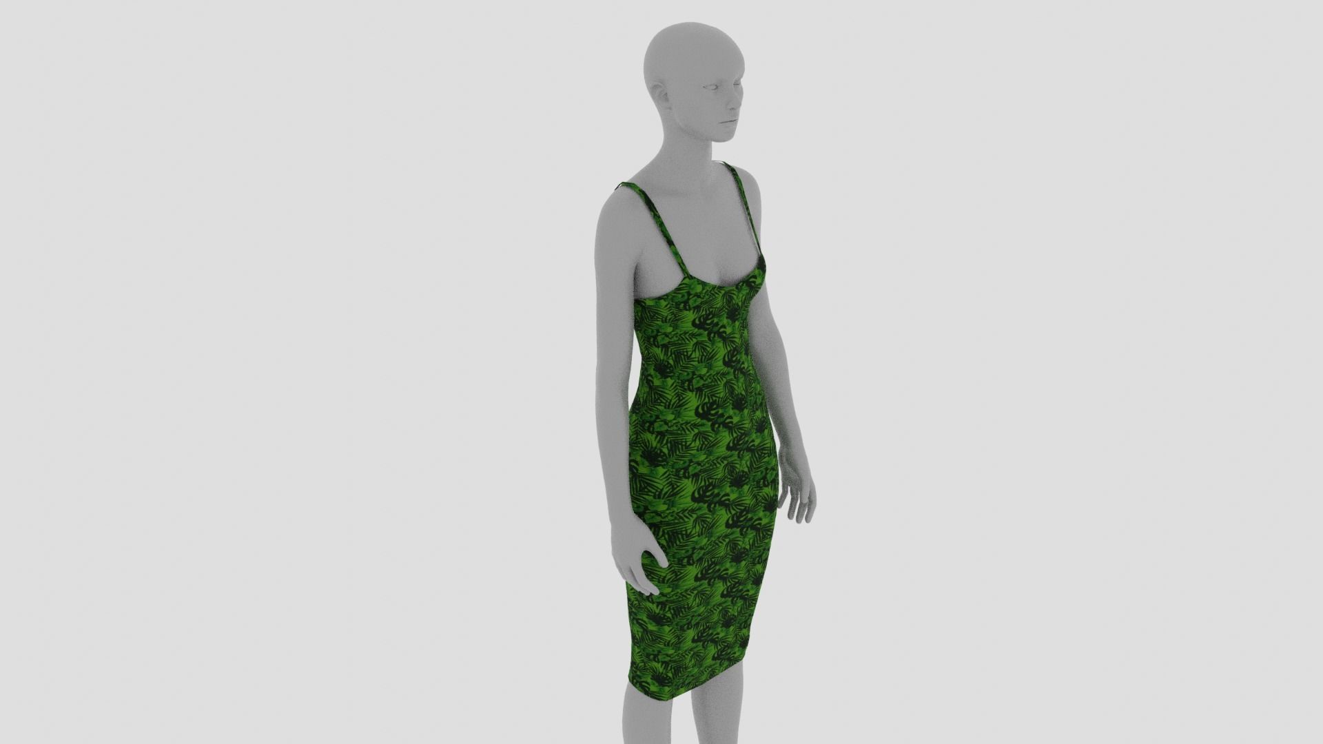 Womens Dress - Female Outfit Clothes Low-poly 3D model_3