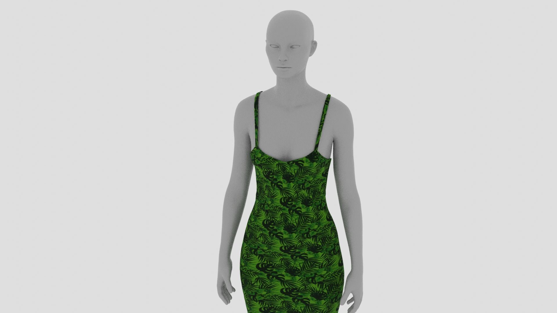 Womens Dress - Female Outfit Clothes Low-poly 3D model_13