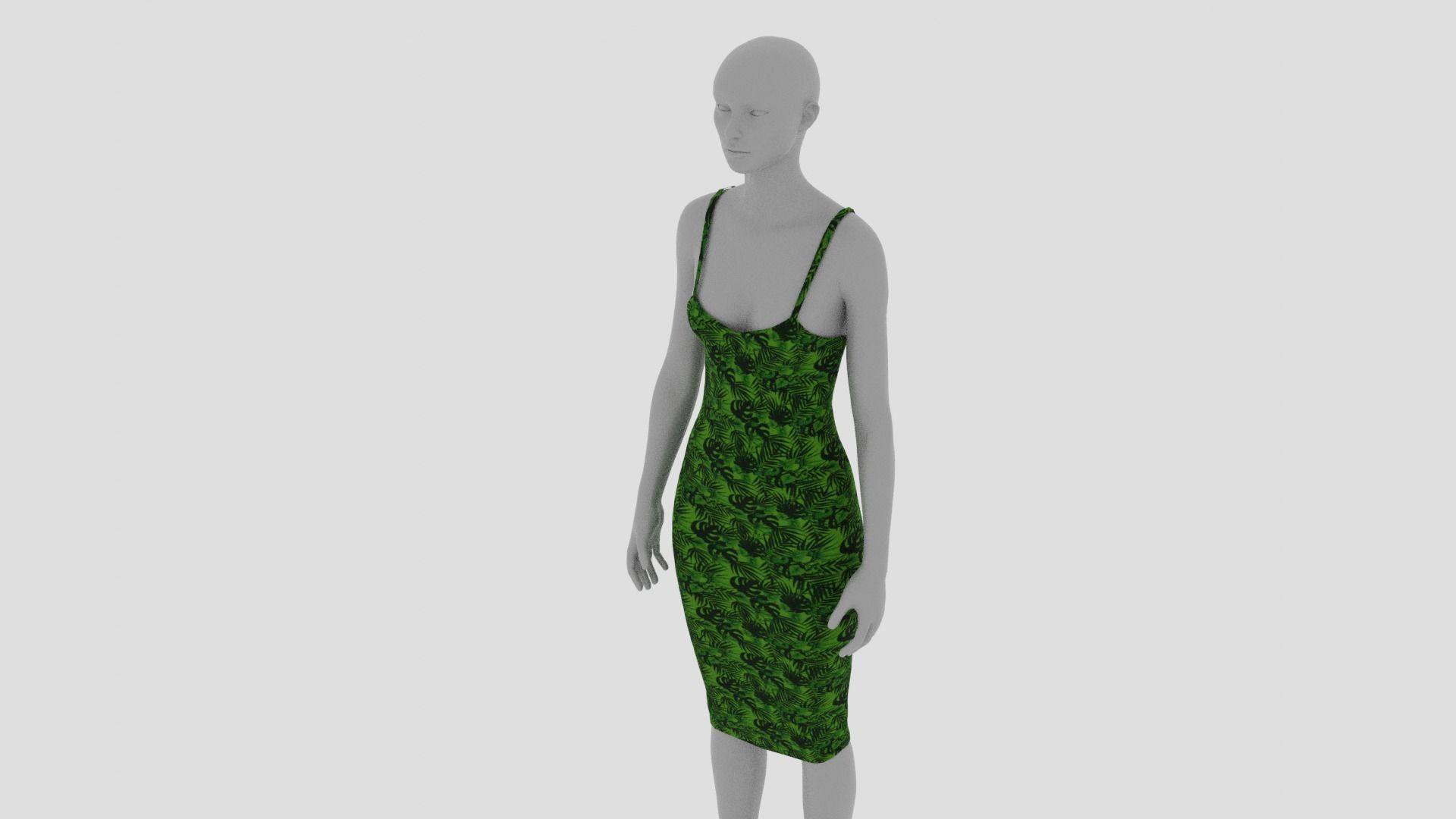 Womens Dress - Female Outfit Clothes Low-poly 3D model_5