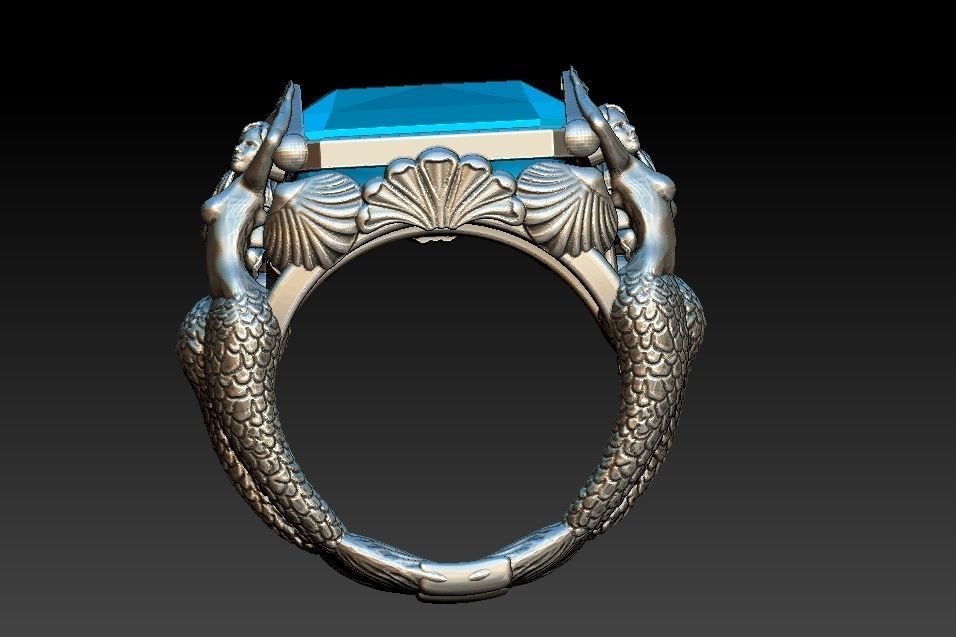 Mermaid Ring 3D print model_1