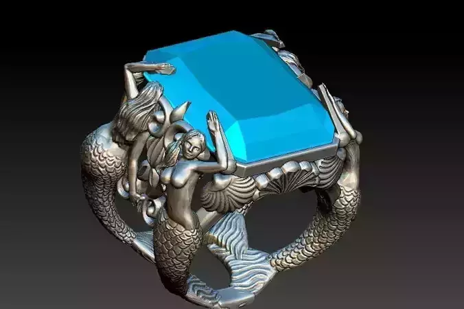 Mermaid Ring 3D print model