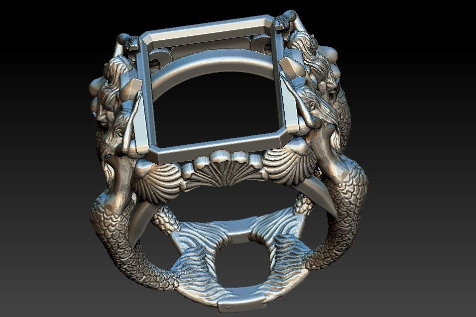 Mermaid Ring 3D print model_17
