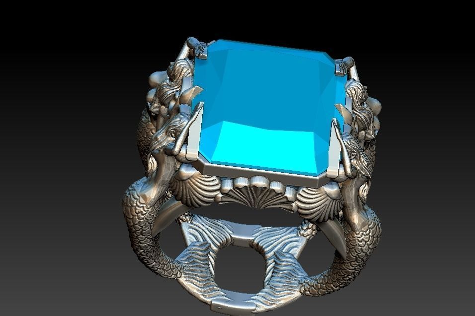 Mermaid Ring 3D print model_13
