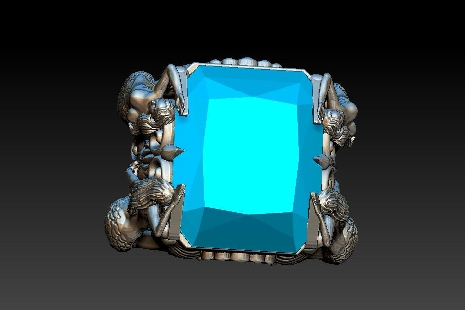 Mermaid Ring 3D print model_14