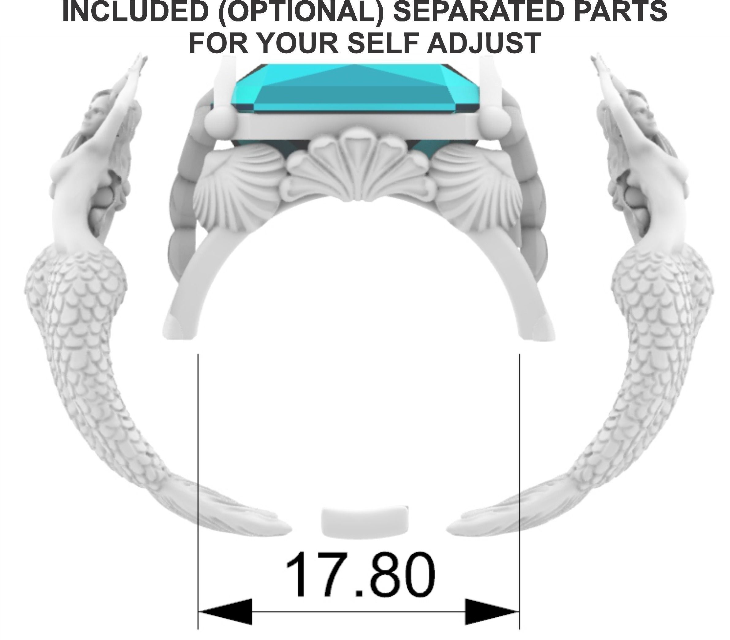 Mermaid Ring 3D print model_6