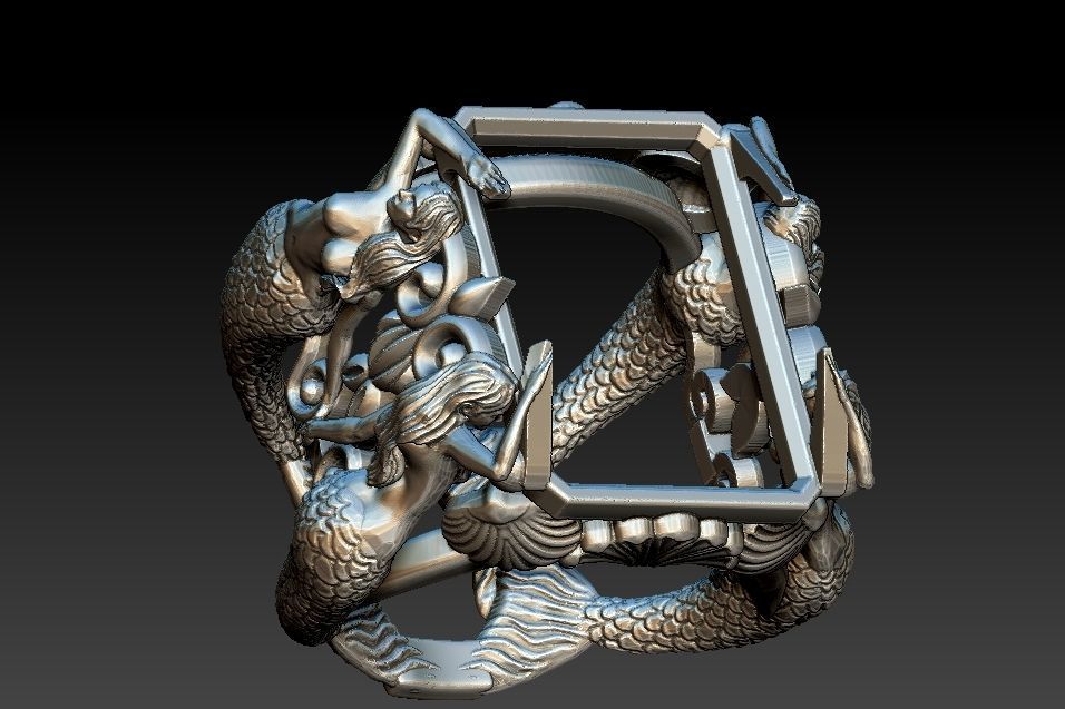 Mermaid Ring 3D print model_15