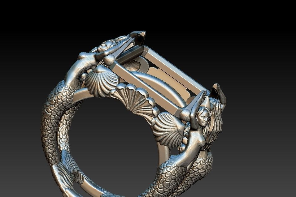 Mermaid Ring 3D print model_21