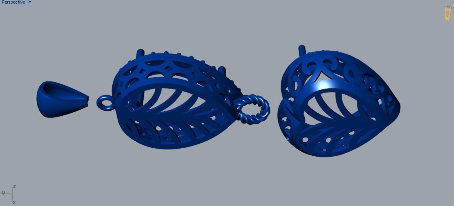 Heart And Pear Ruby Diamond Pendant P 059 3D print model_6