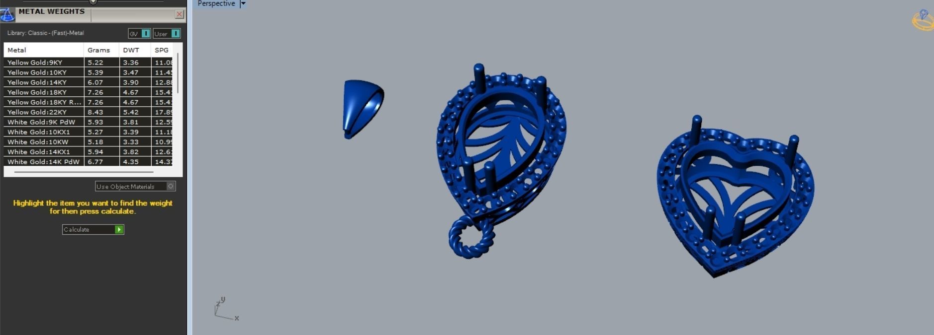 Heart And Pear Ruby Diamond Pendant P 059 3D print model_4