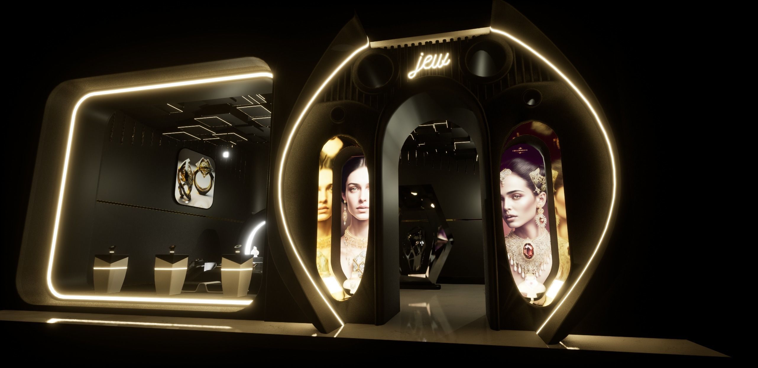 Jewelry Store Low-poly 3D model_2