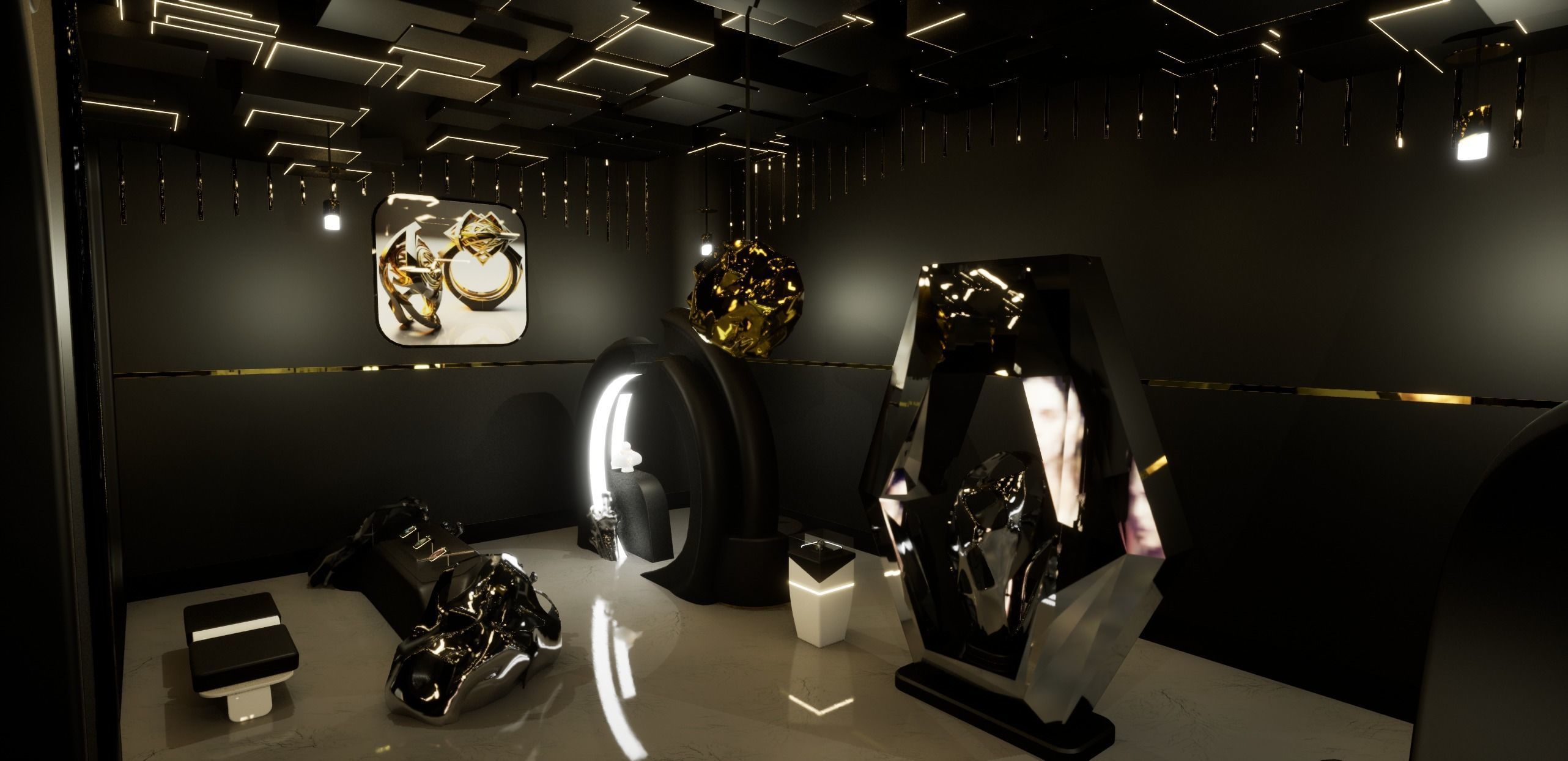 Jewelry Store Low-poly 3D model_4