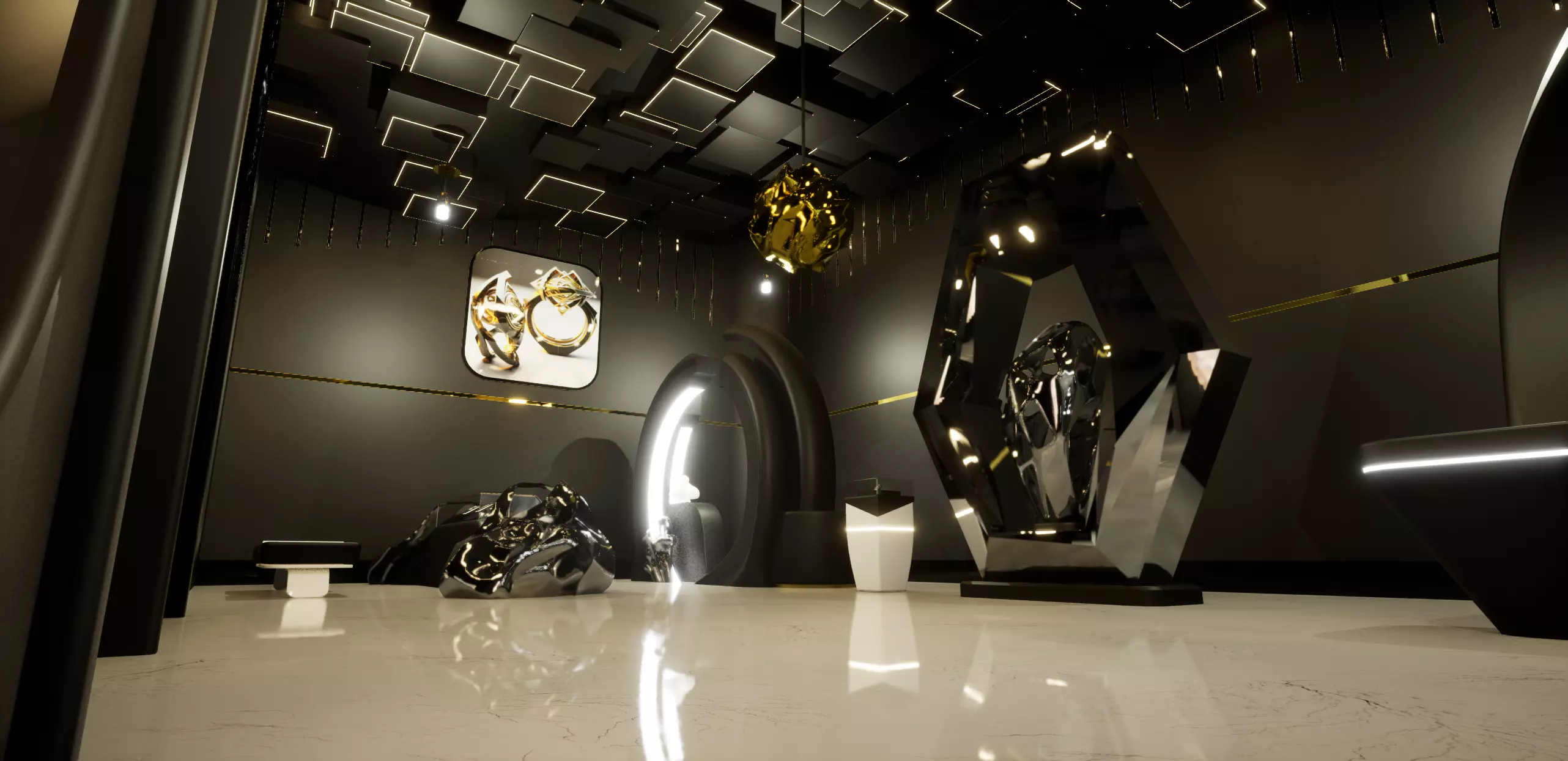 Jewelry Store Low-poly 3D model_0