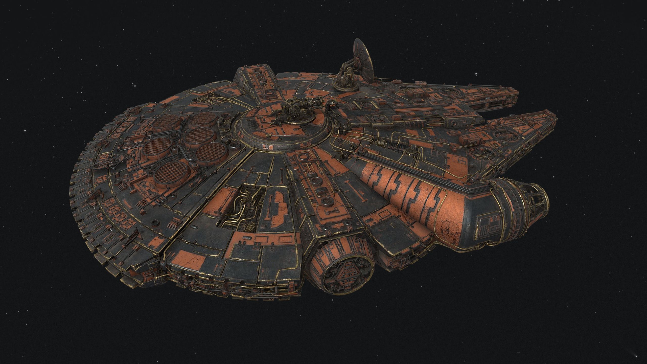 27-5Millennium Falcon Star Wars Spacecraft free 3D model | CGTrader