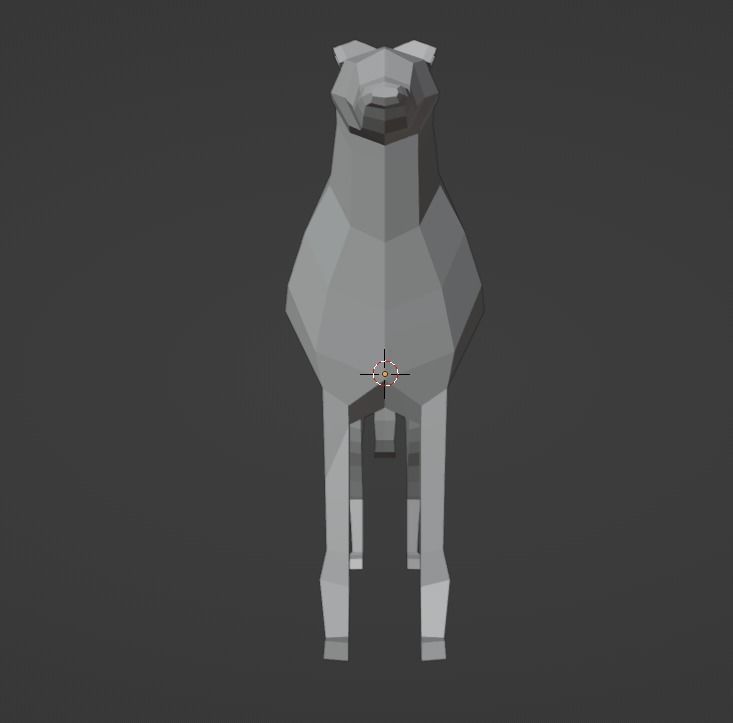 low poly borzoi dog 3D model_4