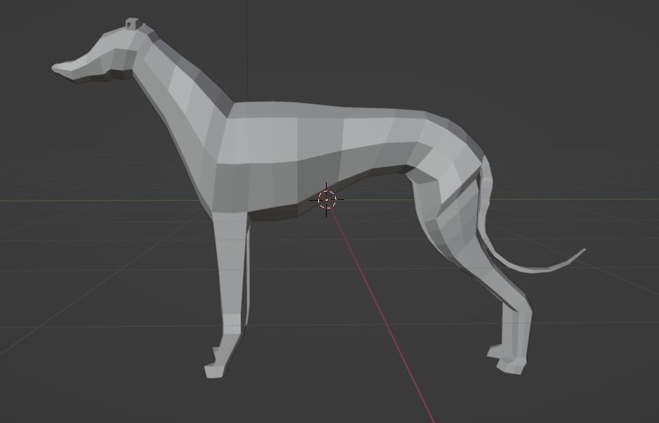 low poly borzoi dog 3D model_2