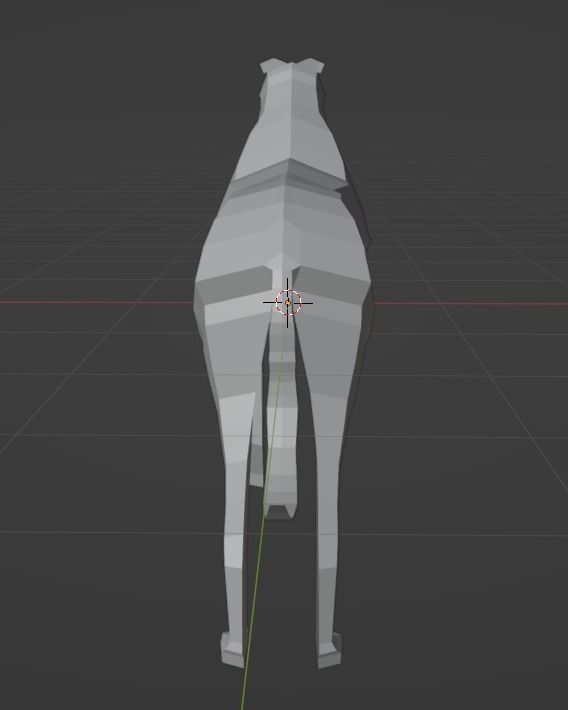 low poly borzoi dog 3D model_1