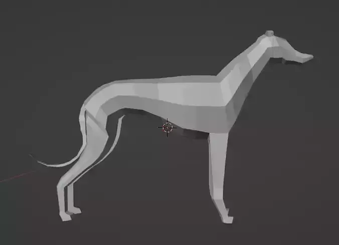 low poly borzoi dog 3D model