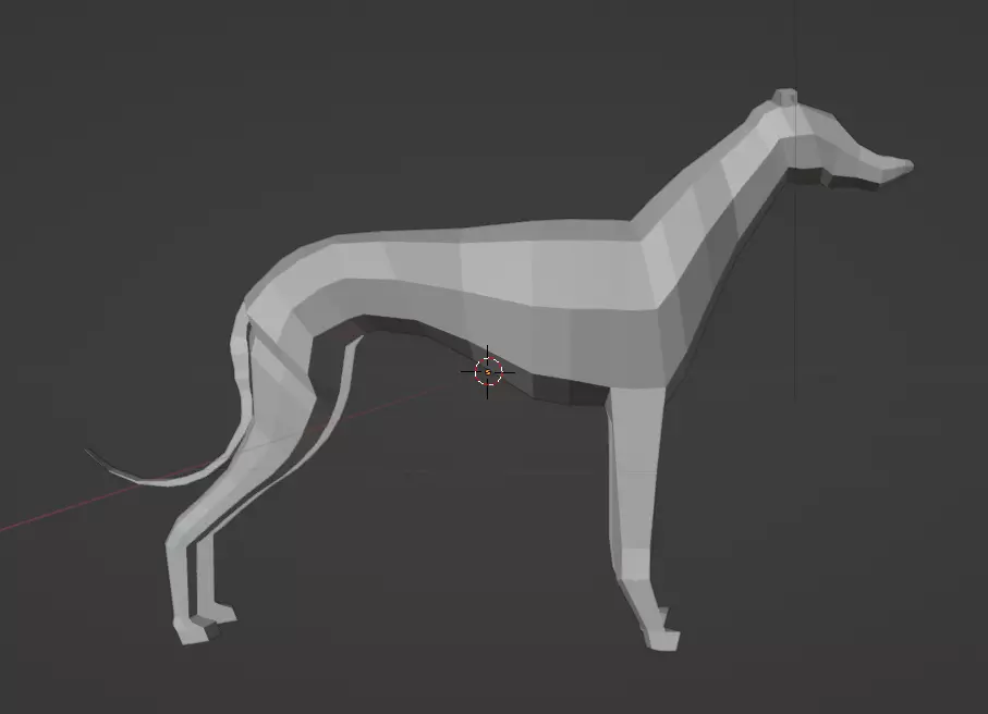low poly borzoi dog 3D model_0