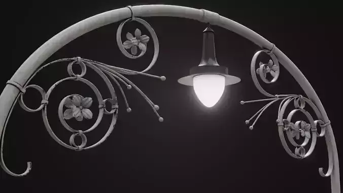 Old Soviet Street Light 11 Low-poly 3D model