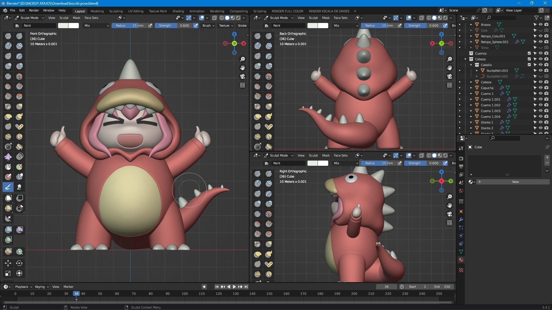 HITORI GOTO - BOCHIZILLA - BOCCHI THE ROCK 3D print model_1