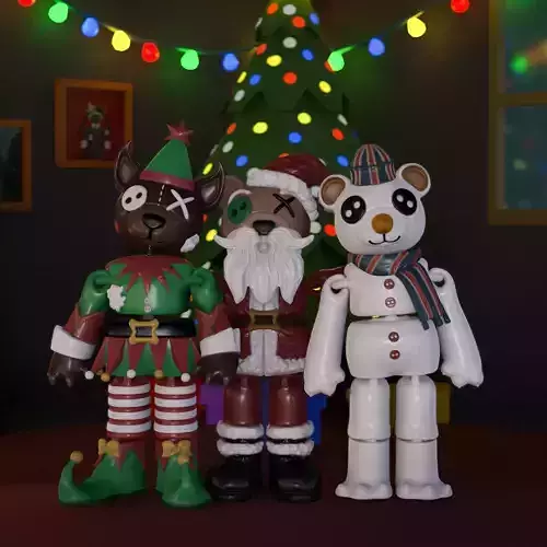 NEW YEAR TOY BEARS - 3 BUNDLE 3D print model