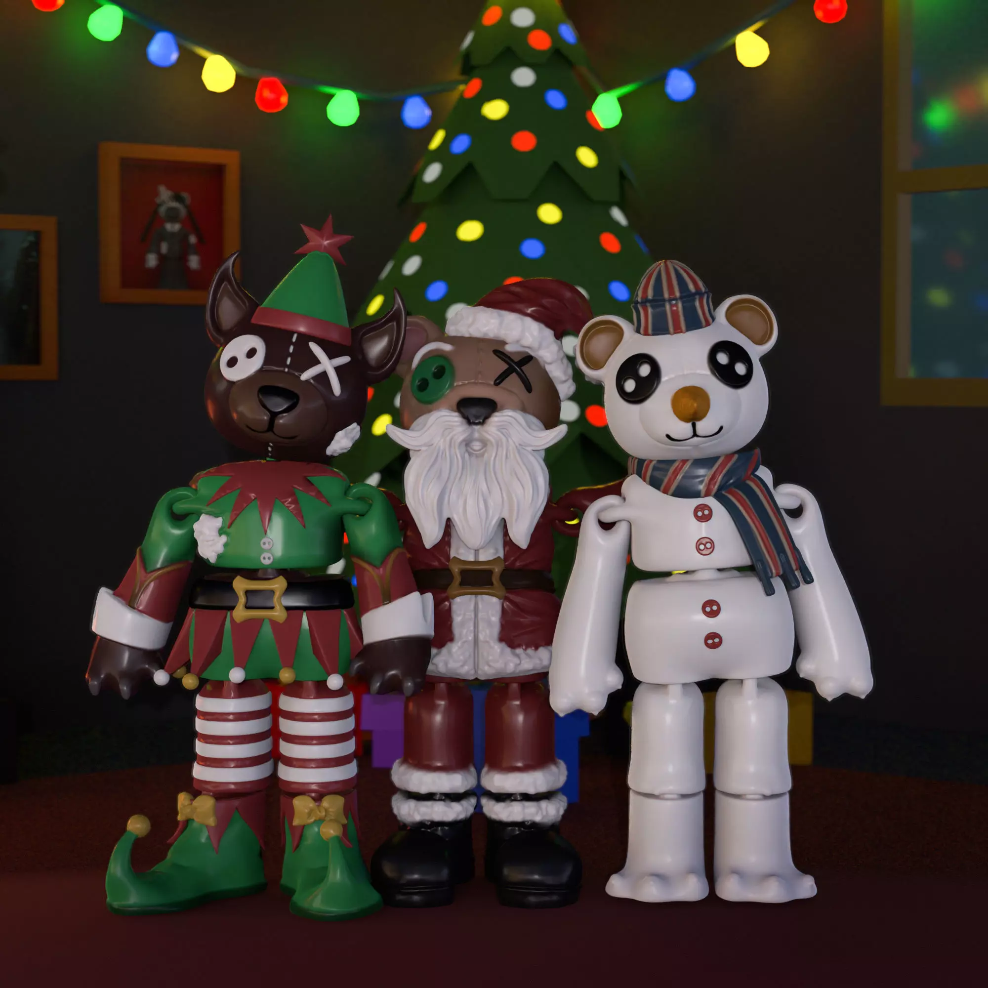 NEW YEAR TOY BEARS - 3 BUNDLE 3D print model_0