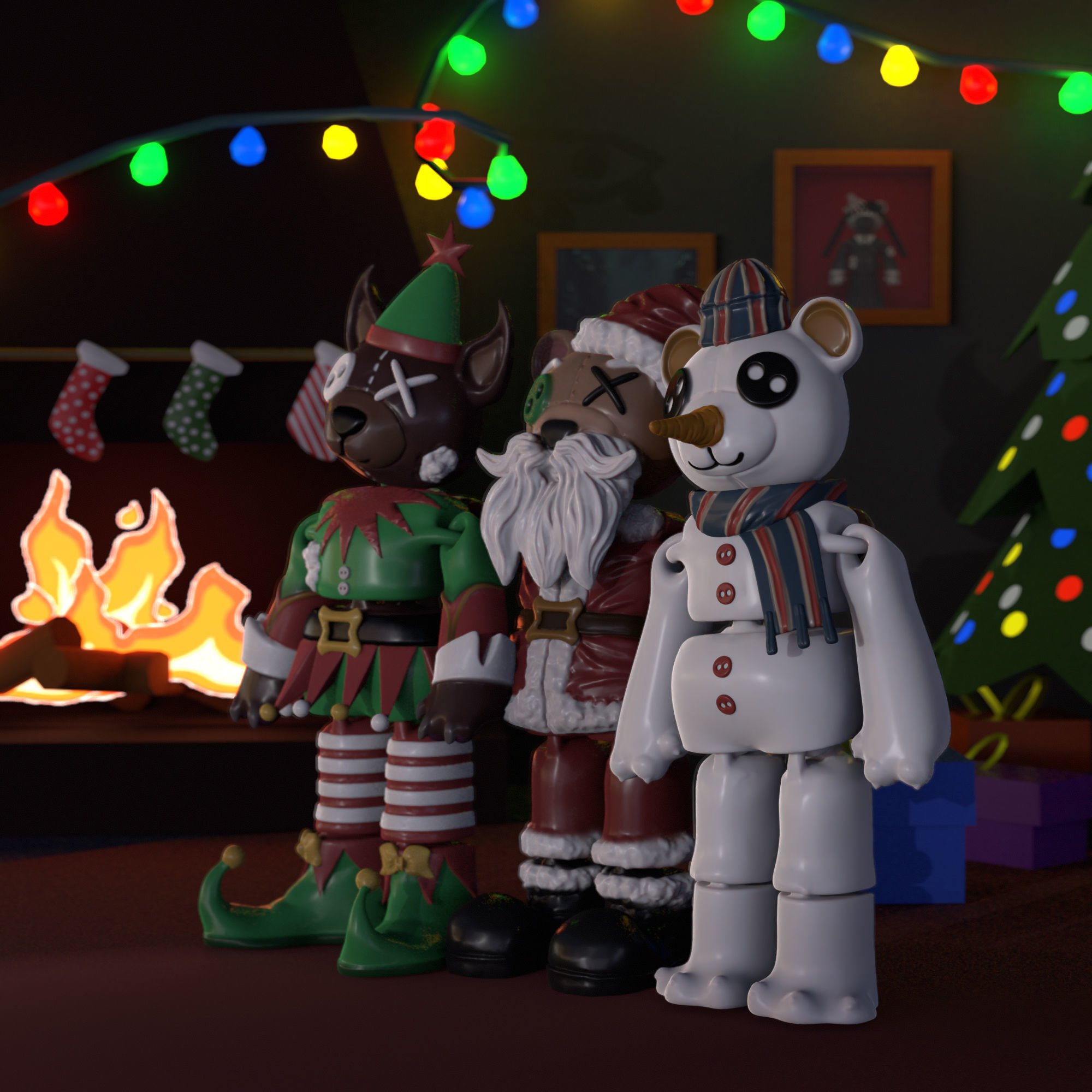 NEW YEAR TOY BEARS - 3 BUNDLE 3D print model_1