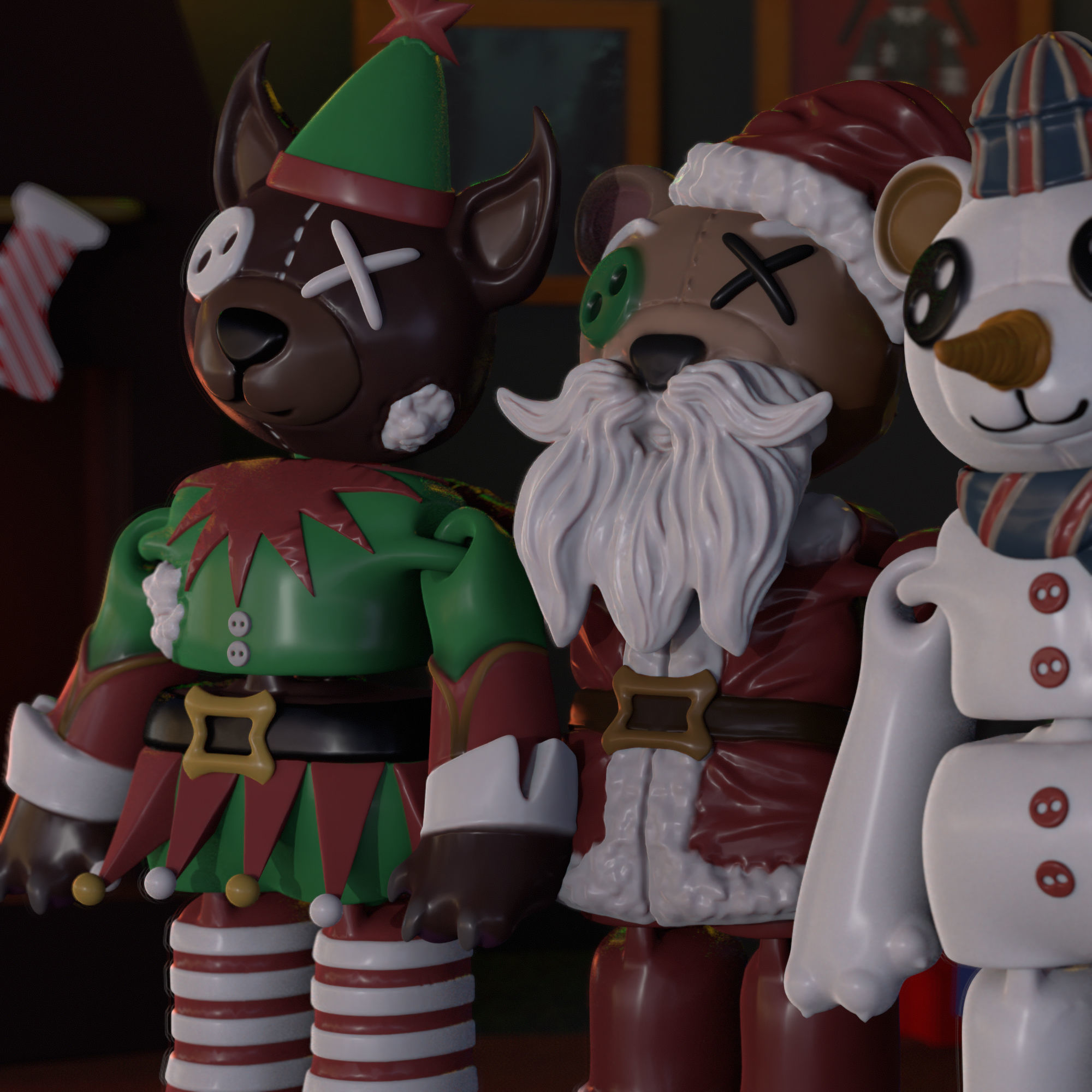 NEW YEAR TOY BEARS - 3 BUNDLE 3D print model_3